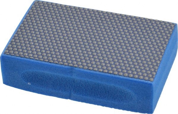 3M - Super Fine Grade, 10 Grit, Diamond Hand Pad - Blue, 2-1/4" Wide x 3-3/4" Long, Coated - Exact Tooling