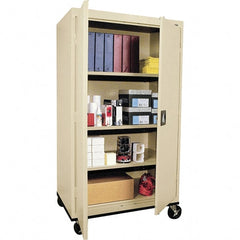 Sandusky Lee - 4 Shelf Mobile Cabinet - 36" Wide x 24" Deep x 66" High, Steel, Putty - Exact Tooling