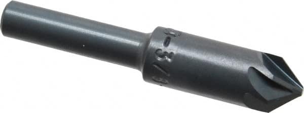 M.A. Ford - 3/8" Head Diam, 1/4" Shank Diam, 6 Flute 82° High Speed Steel Countersink - Exact Tooling