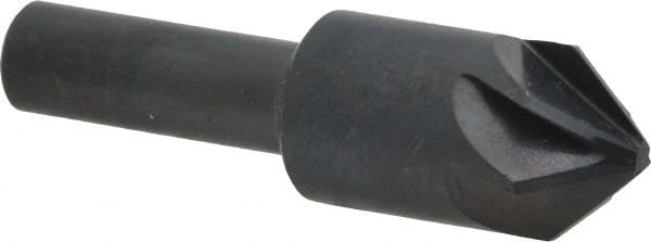 M.A. Ford - 5/8" Head Diam, 3/8" Shank Diam, 6 Flute 82° High Speed Steel Countersink - Bright Finish, 2-1/4" OAL, 0.18" Nose Diam, Single End, Straight Shank, Right Hand Cut - Exact Tooling