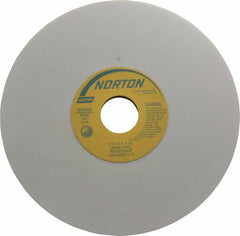 Norton - 8" Diam x 1-1/4" Hole x 1/4" Thick, J Hardness, 80 Grit Surface Grinding Wheel - Aluminum Oxide, Type 1, Medium Grade, 3,600 Max RPM, Vitrified Bond, No Recess - Exact Tooling