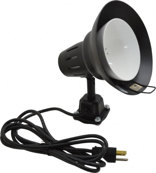 Electrix - Direct Mounted, Incandescent, Black, General Purpose Task Light - 100 Watt, 120 Volt, Nonmagnifying - Exact Tooling