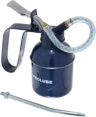 PRO-LUBE - 200 mL Capcity, 6" Long Flexible Spout, Lever-Type Oiler - Brass Pump, Steel Body, Powder Coated - Exact Tooling
