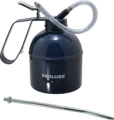 PRO-LUBE - 1,000 mL Capcity, 8" Long Flexible Spout, Lever-Type Oiler - Brass Pump, Steel Body, Powder Coated - Exact Tooling