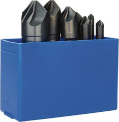 M.A. Ford - 7 Piece, 1/4 to 1" Head Diam, 90° Included Angle, Single End Countersink Set - Exact Tooling