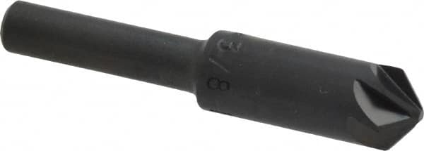 M.A. Ford - 3/8" Head Diam, 1/4" Shank Diam, 6 Flute 100° High Speed Steel Countersink - Exact Tooling
