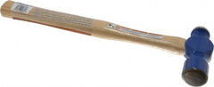 Vaughan Bushnell - 1-1/2 Lb Head Ball Pein Hammer - Hickory Handle, 15-1/4" OAL - Exact Tooling