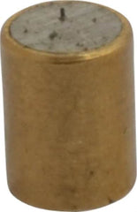 Mag-Mate - 3/16" Diam x 1/4" High, 0.02 Lb Average & 0.05 Lb Max Pull Force, Brass Alnico Shielded Magnet - 800°F Max Operating Temp, 0.018" Wall Thickness - Exact Tooling