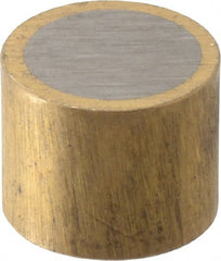 Mag-Mate - 5/16" Diam x 1/4" High, 0.06 Lb Average & 0.12 Lb Max Pull Force, Brass Alnico Shielded Magnet - 800°F Max Operating Temp, 0.032" Wall Thickness - Exact Tooling