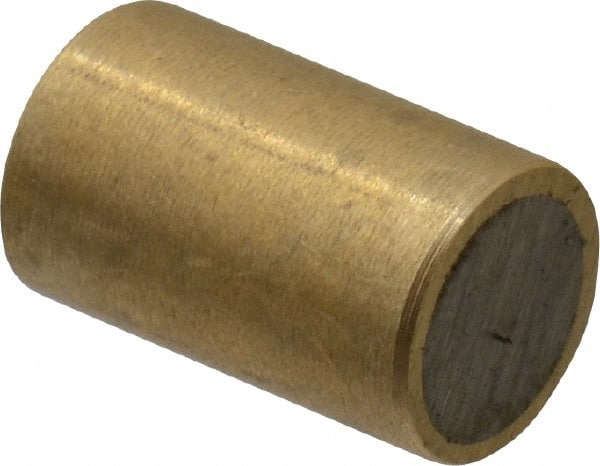 Mag-Mate - 5/16" Diam x 1/2" High, 0.18 Lb Average & 0.35 Lb Max Pull Force, Brass Alnico Shielded Magnet - 800°F Max Operating Temp, 0.032" Wall Thickness - Exact Tooling