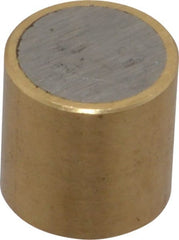 Mag-Mate - 3/8" Diam x 3/8" High, 0.1 Lb Average & 0.2 Lb Max Pull Force, Brass Alnico Shielded Magnet - 800°F Max Operating Temp, 0.032" Wall Thickness - Exact Tooling