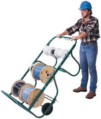 Greenlee - 750 Lb Capacity, 27" Wide x 54-1/2" Long x 26-1/2" High Wire Cart - 5 Slot, 6 Spool, Steel - Exact Tooling