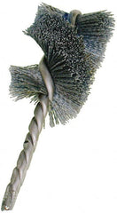 Osborn - 1-1/2" Diam Helical Nylon Tube Brush - Single Spiral, 2" Brush Length, 5" OAL, 3/8" Diam Shank - Exact Tooling