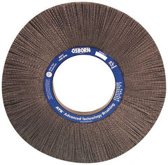 Osborn - 14" OD, 5-1/4" Arbor Hole, Crimped Nylon Wheel Brush - 1" Face Width, 3-5/8" Trim Length, 0.04" Filament Diam, 1,800 RPM - Exact Tooling