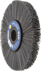 Osborn - 8" OD, 1-1/4" Arbor Hole, Crimped Nylon Wheel Brush - 1" Face Width, 2-1/4" Trim Length, 0.04" Filament Diam, 3,600 RPM - Exact Tooling