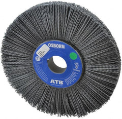 Osborn - 8" OD, 1-1/4" Arbor Hole, Crimped Nylon Wheel Brush - 1" Face Width, 2-1/4" Trim Length, 0.035" Filament Diam, 3,600 RPM - Exact Tooling