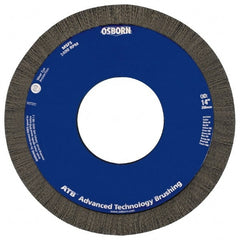 Osborn - 8" OD, 2" Arbor Hole, Crimped Nylon Wheel Brush - 1" Face Width, 1-1/4" Trim Length, 3,600 RPM - Exact Tooling