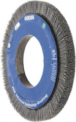 Osborn - 12" OD, 5-1/4" Arbor Hole, Crimped Nylon Wheel Brush - 1" Face Width, 1-1/4" Trim Length, 0.035" Filament Diam, 1,800 RPM - Exact Tooling