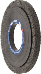 Osborn - 14" OD, 5-1/4" Arbor Hole, Crimped Nylon Wheel Brush - 1" Face Width, 1-1/4" Trim Length, 0.04" Filament Diam, 1,800 RPM - Exact Tooling