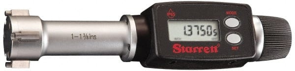 Starrett - 9" to 10", IP65, Carbide Face Electronic Inside Micrometer - 0.00005" Resolution, 0.0003" Accuracy, 4-5/8" Gage Depth - Exact Tooling