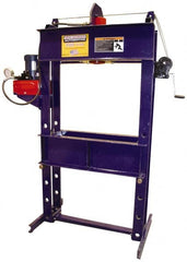 Omega Lift Equipment - 100 Ton Hydraulic Shop Press - 10 Inch Stroke, 1 HP, Single Phase - Exact Tooling