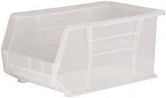 Akro-Mils - 60 Lb. Load Capacity, 14-3/4" Deep, Clear Polymer Hopper Stacking Bin - 7" High x 8-1/4" Wide x 14-3/4" Long - Exact Tooling