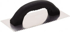 Hyde Tools - Carbon Steel V Margin Trowel - 9-1/4" Long x 4-1/4" Wide, Polypropylene Handle - Exact Tooling