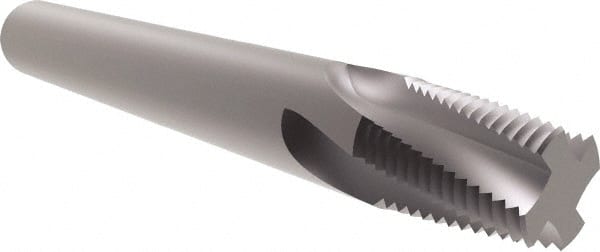 Allied Machine and Engineering - 1/2-14, 3/4-14 BSPT, 0.47" Cutting Diam, 4 Flute, Solid Carbide Helical Flute Thread Mill - Internal/External Thread, 0.787" LOC, 3-1/2" OAL, 1/2" Shank Diam - Exact Tooling