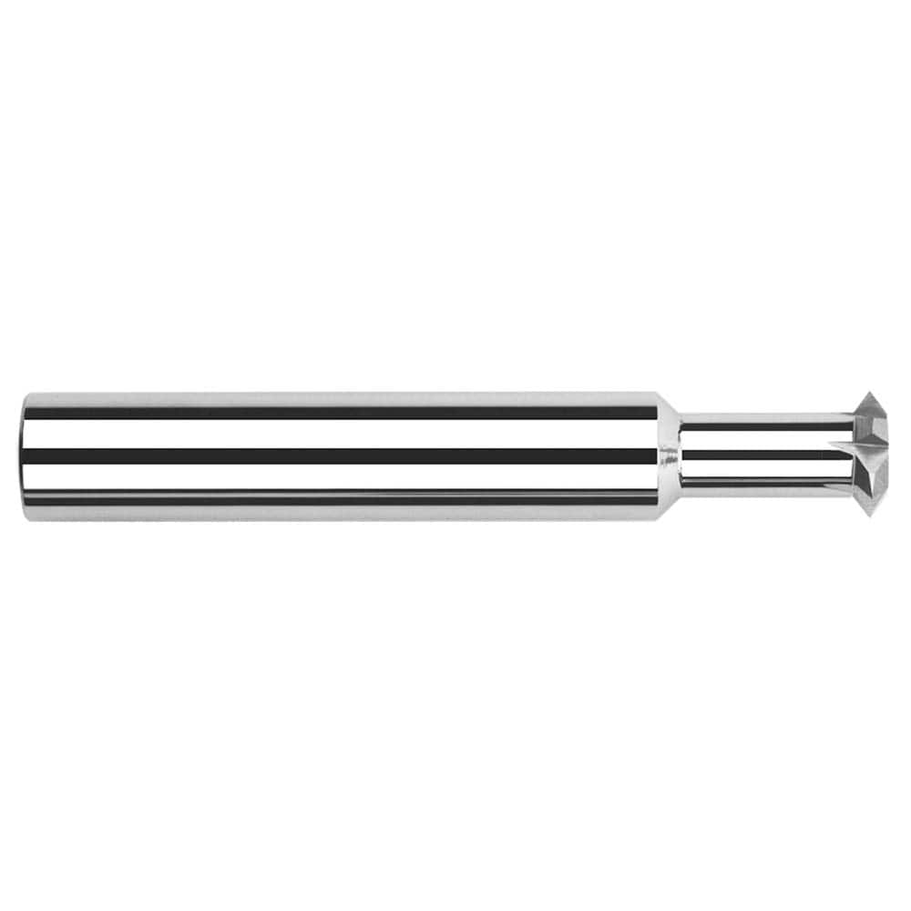 Harvey Tool - 3/8° 3/8" Cut Diam, 0.217" Cut Width, 3/8" Shank, Solid Carbide Double-Angle Cutter - Exact Tooling