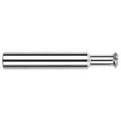 Harvey Tool - 1/16° 1/16" Cut Diam, 1/32" Cut Width, 1/8" Shank, Solid Carbide Double-Angle Cutter - Exact Tooling