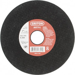 Made in USA - 7" 60 Grit Aluminum Oxide Cutoff Wheel - 0.06" Thick, 1-1/4" Arbor, 8,732 Max RPM, Use with Stationary Tools - Exact Tooling
