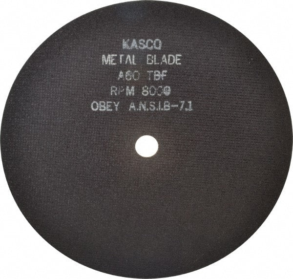 Made in USA - 8" 60 Grit Aluminum Oxide Cutoff Wheel - 1/32" Thick, 5/8" Arbor, 8,000 Max RPM, Use with Stationary Tools - Exact Tooling