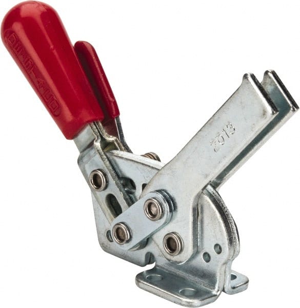 De-Sta-Co - 295 Lb Holding Capacity, Horizontal Handle, Manual Hold Down Toggle Clamp - 58° Handle Movement, 71° Bar Opening, U-Bar, Flanged Base, Electro-Plated Zinc, Carbon Steel - Exact Tooling
