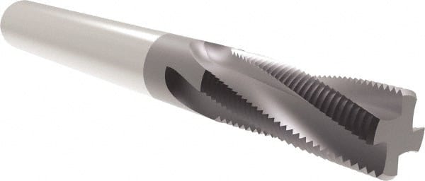 Allied Machine and Engineering - 1-8 UN, 0.62" Cutting Diam, 4 Flute, Solid Carbide Helical Flute Thread Mill - Internal/External Thread, 1-3/8" LOC, 4" OAL, 5/8" Shank Diam - Exact Tooling