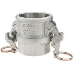 Dixon Valve & Coupling - 2" Stainless Steel Cam & Groove Suction & Discharge Hose Female Coupler Female NPT Thread - Part D, 2" EZ Boss-Lock Thread, 250 Max psi - Exact Tooling