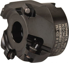 Kennametal - 2" Cut Diam, 3/4" Arbor Hole, 3.5mm Max Depth of Cut, 43° Indexable Chamfer & Angle Face Mill - 4 Inserts, OF.T 06L5... Insert, Right Hand Cut, 4 Flutes, Series KSOM Mini - Exact Tooling