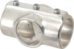 Hollaender - 1-1/4" Pipe, Cross-E, Aluminum Alloy Cross Pipe Rail Fitting - Bright Finish - Exact Tooling