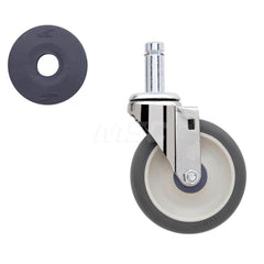 Metro - Cart Accessories; Media Type: Caster ; For Use With: Super Erecta Industrial Wire Shelving Racks ; Color: Silver/Gray ; Width: 2.3750 ; Length (Decimal Inch): 5.0000 ; Height (Decimal Inch): 8.250000 - Exact Tooling