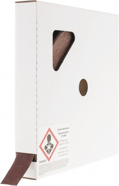 Tru-Maxx - 1" x 50 Yd 240 Grit Aluminum Oxide Cloth Roll - Very Fine Grade, J Weighted Backing - Exact Tooling