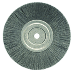8" - Diameter Narrow Face Crimped Wire Wheel; .008" Steel Fill; 5/8" Arbor Hole - Exact Tooling