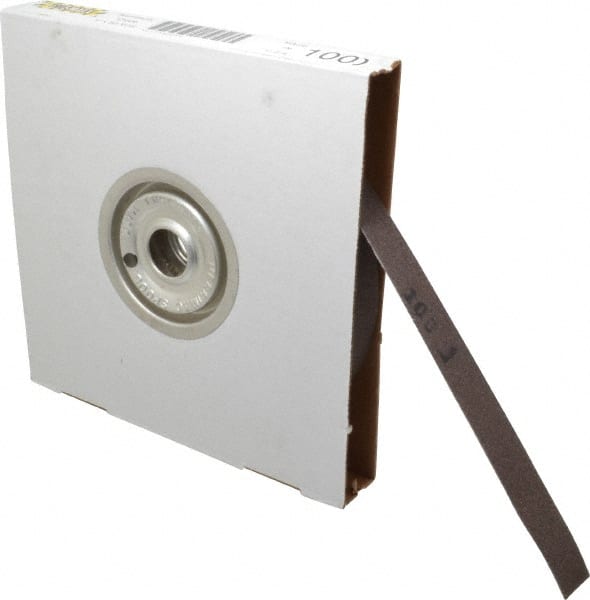 Tru-Maxx - 1" x 50 Yd 100 Grit Aluminum Oxide Cloth Roll - Fine Grade, J Weighted Backing - Exact Tooling