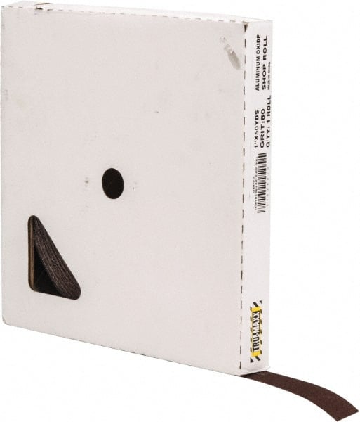 Tru-Maxx - 1" x 50 Yd 80 Grit Aluminum Oxide Cloth Roll - Medium Grade, J Weighted Backing - Exact Tooling