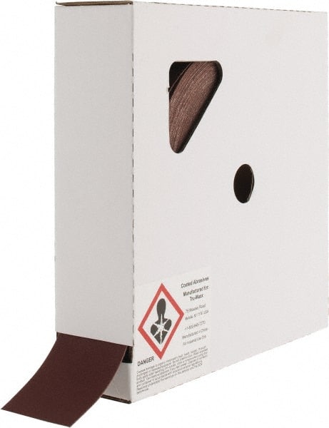 Tru-Maxx - 2" x 50 Yd 220 Grit Aluminum Oxide Cloth Roll - Very Fine Grade, J Weighted Backing - Exact Tooling