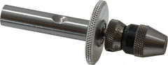 Albrecht - 1/2 Inch Shank Diameter Straight Shank Micro Drill Chuck Adapter and Chuck - 1/16 Inch Drill Chuck Capacity, 3/4 Inch Width - Exact Tooling