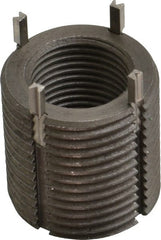 Recoil - 3/4-16 Internal, 1-1/8 - 12 External, 1-1/8" Insert Length, Heavy Duty Keylocking Thread Inserts - Carbon Steel, Zinc Phosphate Finish, Grade C1215 - Exact Tooling