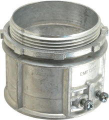 Thomas & Betts - 3" Trade, Die Cast Zinc Set Screw Straight EMT Conduit Connector - Noninsulated - Exact Tooling