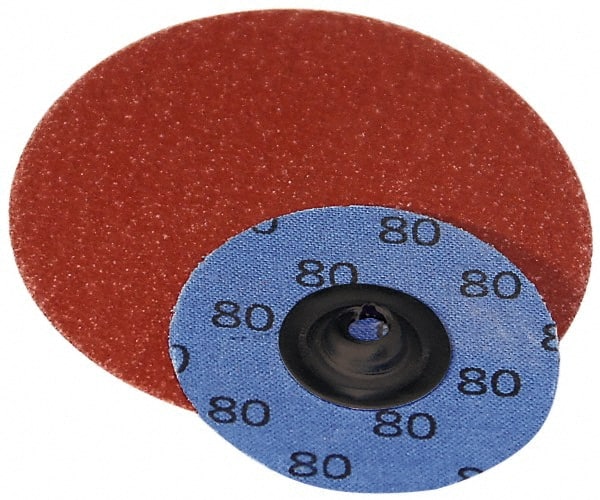 Superior Abrasives - 2" Disc Diam, 60 Grit, Aluminum Oxide Quick Change Disc - Type S Attaching System, Coated, Medium Grade - Exact Tooling