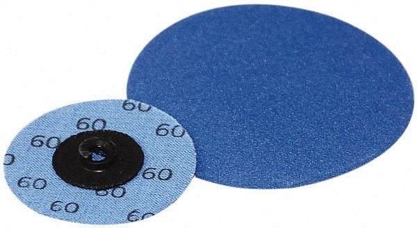 Superior Abrasives - 3" Disc Diam, 60 Grit, Zirconia Alumina Quick Change Disc - Type S Attaching System, Coated, Medium Grade - Exact Tooling