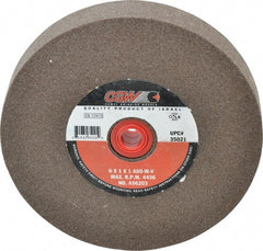 Camel Grinding Wheels - 80 Grit Aluminum Oxide Bench & Pedestal Grinding Wheel - 6" Diam x 1" Hole x 1" Thick, 4456 Max RPM, M Hardness, Medium Grade , Vitrified Bond - Exact Tooling