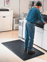 Wearwell - 75' Long x 5' Wide, Dry Environment, Anti-Fatigue Matting - Black, Vinyl with Nitrile Blend Base, Beveled on 4 Sides - Exact Tooling